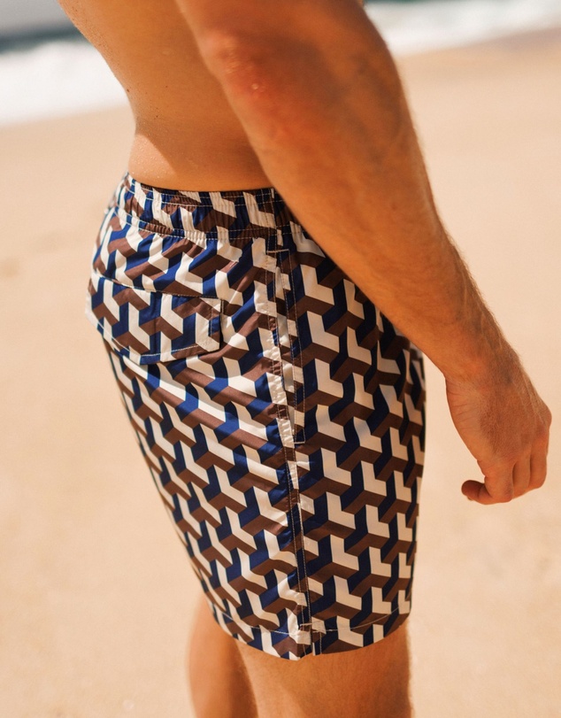 Swim Shady - Cobalt Geo Swim Shorts