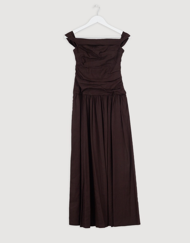 Revibe - Repaired Shona Joy Brooks Off Shoulder Maxi Dress - AU 6