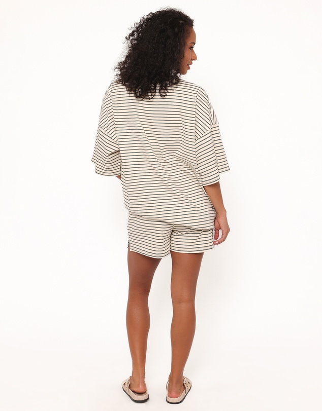 Petal & Pup - Hellen Stripe Short Set - Cream/Green Stripe
