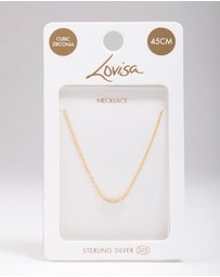 Lovisa - Gold Plated Sterling Silver Curved Cubic Zirconia Pendant Necklace
