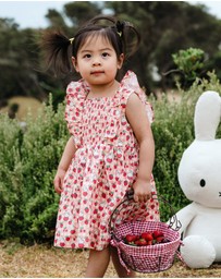 Kynd Baby - Miffy Smock Dress in Berry Check