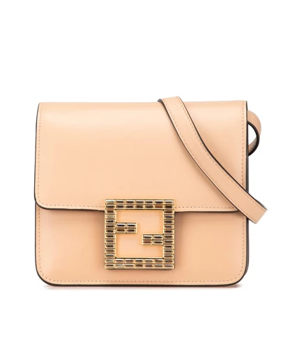 Fendi - Pre-Loved Leather Crystal Fab Crossbody