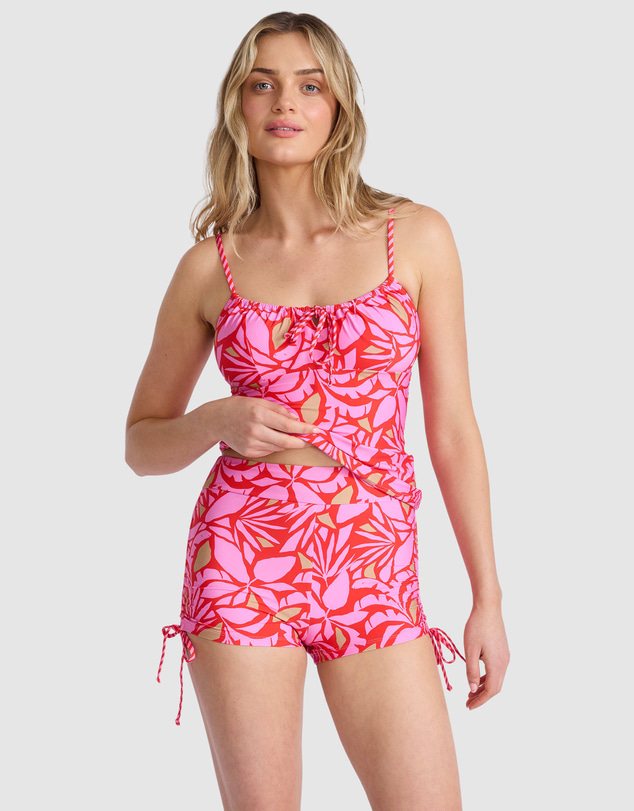 Seafolly - Retro Reef Drawstring Boyleg Bikini Bottom