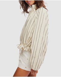 Free People - Devon Balloon Stripped Jacket