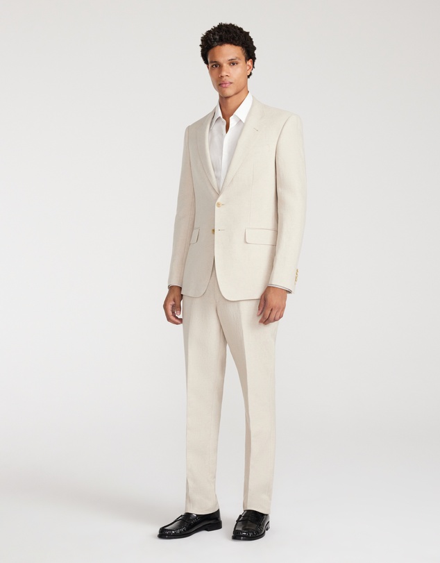 Calibre - Linen Cotton Twill Suit Pants Natural