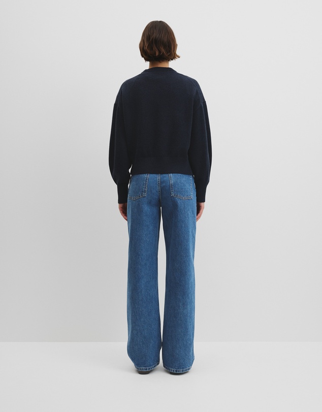 Country Road - Organically Grown Cotton Blend Crop Crew Neck Knit