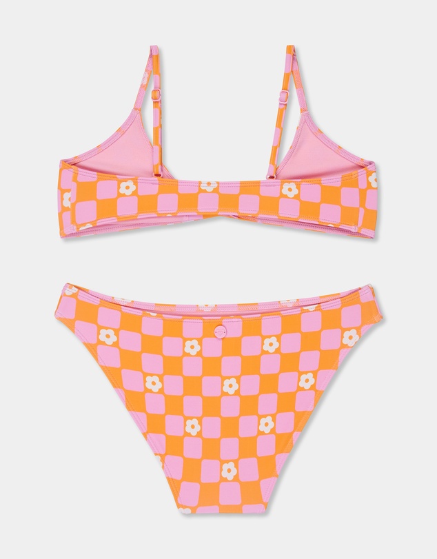 Roxy - Girls 8 to 16 Flower Check Two Piece