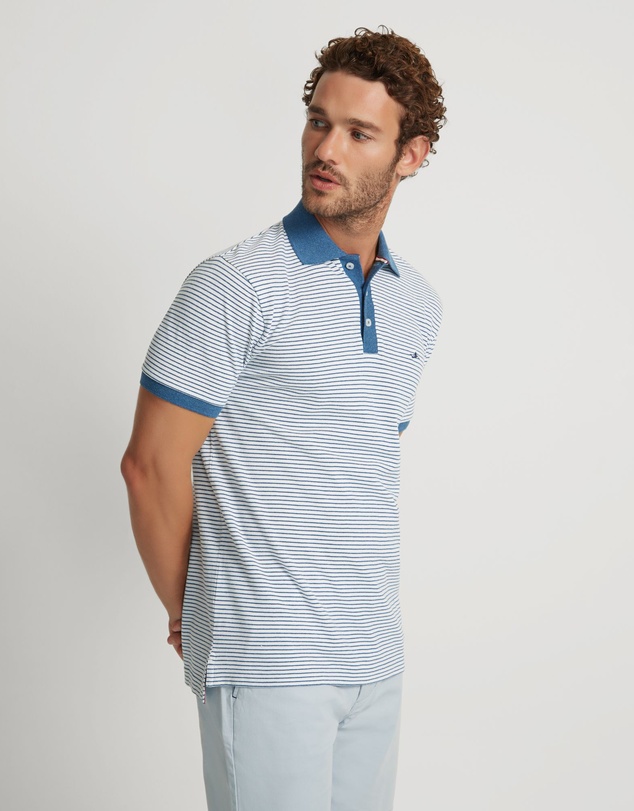 Oxford - Mack Striped Organic Cotton Polo