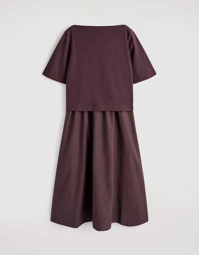 COS - Contrast-Panel Boat-Neck Midi Dress