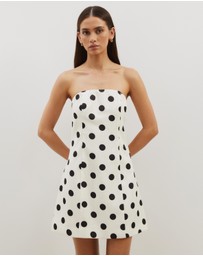 Atmos&Here - Polka Dot Strapless Mini Dress