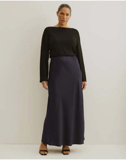 Atmos&Here Curvy - Nya Slip Maxi Skirt