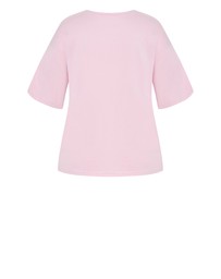 City Chic - Plus size Oversized Margarita Print Tee - pink