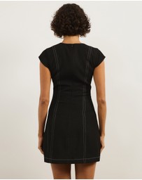 Atmos&Here - Rowan Cap Sleeve V-Neck Mini Dress