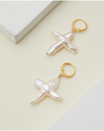 Reliquia Jewellery - Cross Pearl Earrings