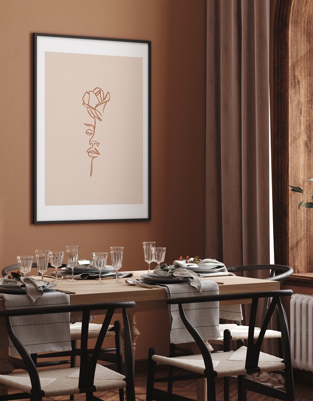 Olive et Oriel - Her Wild Rose Terracotta Art Print
