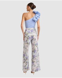 Honey and Beau - Lorena One Shoulder Ruffle Bodysuit