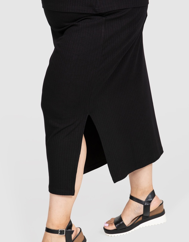 Love Your Wardrobe - Chelsea Rib Knit Midi Skirt