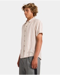 RVCA - Mens Beat Stripe Short Sleeve Shirt
