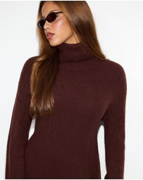 Dazie - Cozy Oversized Knit Mini Dress