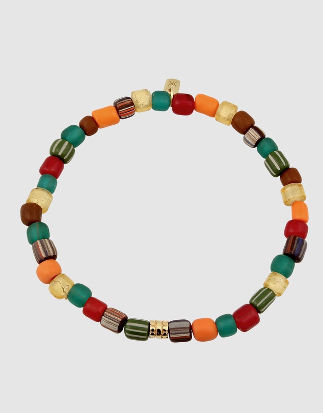 Kuzzoi - ICONIC EXCLUSIVE - Mixed Bead Bracelet with Gold-Plated Silver Elements