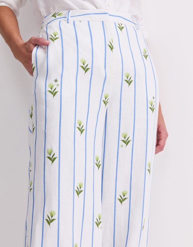 Sportscraft - Hampton Stripe Linen Pant