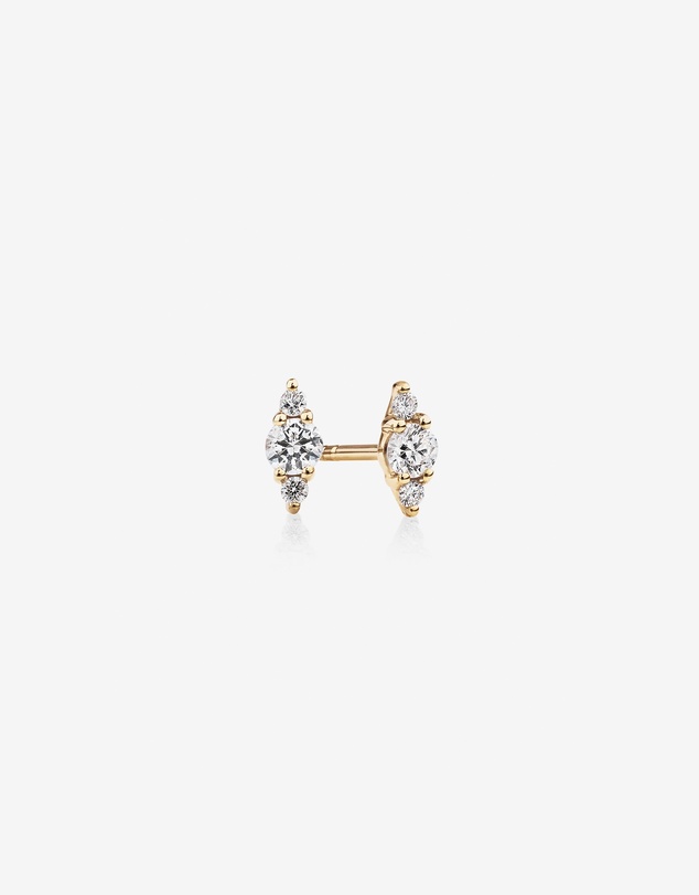 Michael Hill - 3 Stone Stud Earrings with .21 Carat TW Diamonds in 10kt Yellow Gold
