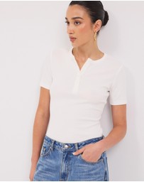 Calli - Garret Rib Henley Tee