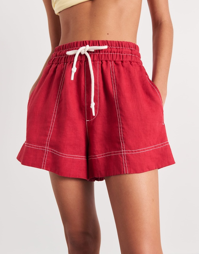 Jag - Gigi Linen Pull On Short - ICONIC EXCLUSIVE
