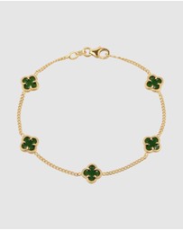 Elli Jewelry - Bracelet Cloverleaf Symbol 925 Sterling Silver Gold-Plated