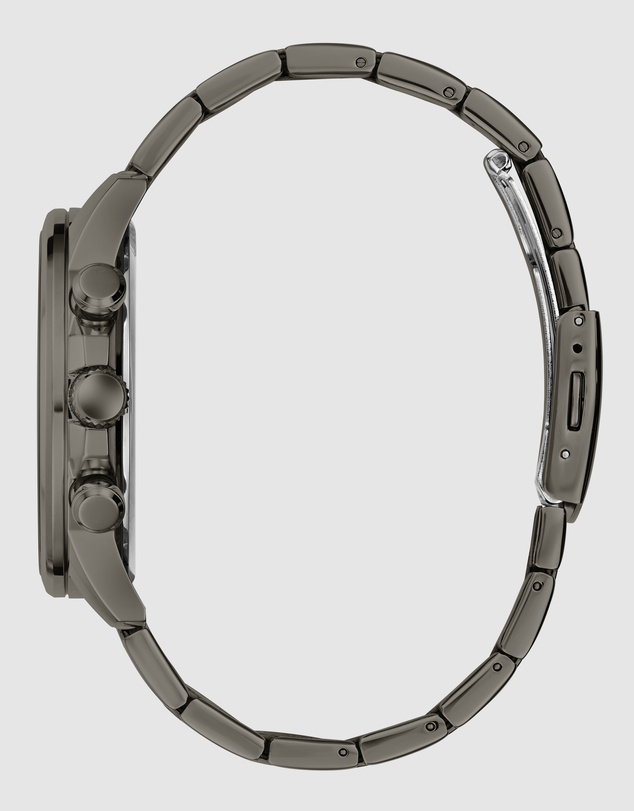 GUESS - GUESS Mens Gunmetal-Tone Multifunction Watch