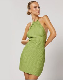 Winona - Plisse Short Dress Green