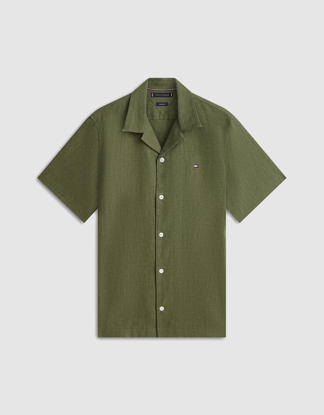 Tommy Hilfiger - Regular Fit Linen Blend Short Sleeve Shirt