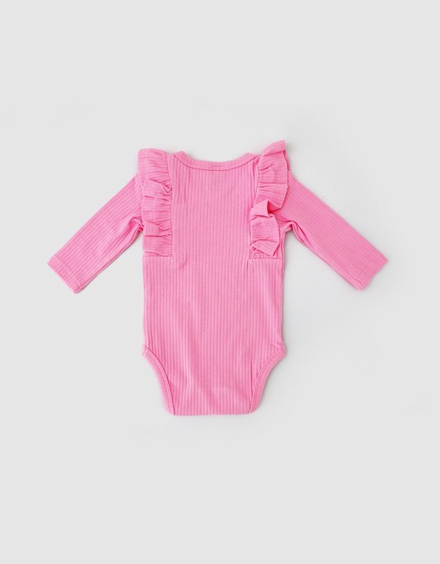 WITH LOVE FOR KIDS - Shimmy Wide Ribbed Long Sleeve Onesie - Babies