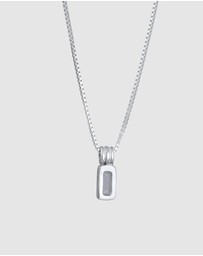 Kuzzoi - ICONIC EXCLUSIVE - Necklace Male Rectangle Topaz 925 Sterling Silver