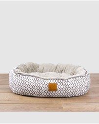 Mog & Bone - 4 Seasons Reversible Circular Dog Bed - Mocha Wave