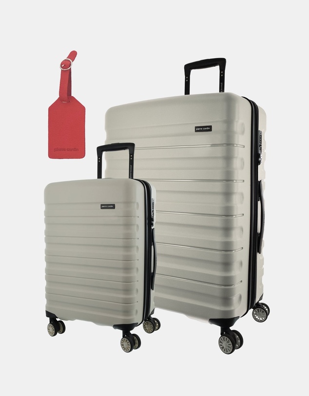 Pierre Cardin - Pierre Cardin Grande Hard Shell Large and Cabin 2-Piece Set + Assorted Luggage Tag