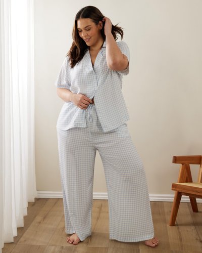 Ruby Houndstooth Long PJ Set