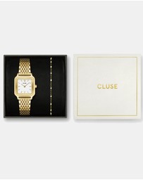 Cluse - Gracieuse Petite Gold Link & White Epoxy Bracelet Gift Set