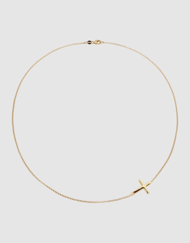 Elli Jewelry - Sideways Cross Pendant Necklace in Gold-Plated 925 Silver