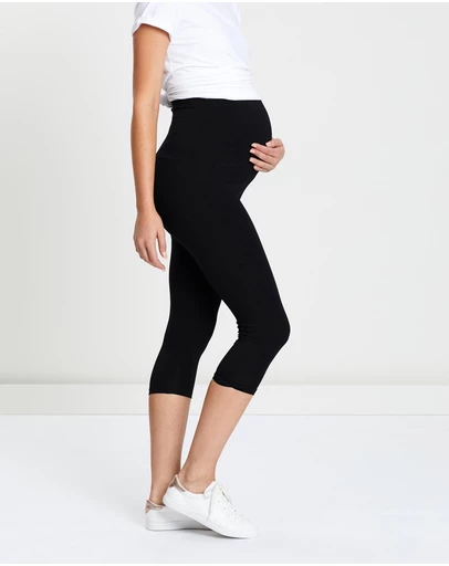 Angel Maternity - Maternity 2-Pack Basic Capri Length Leggings