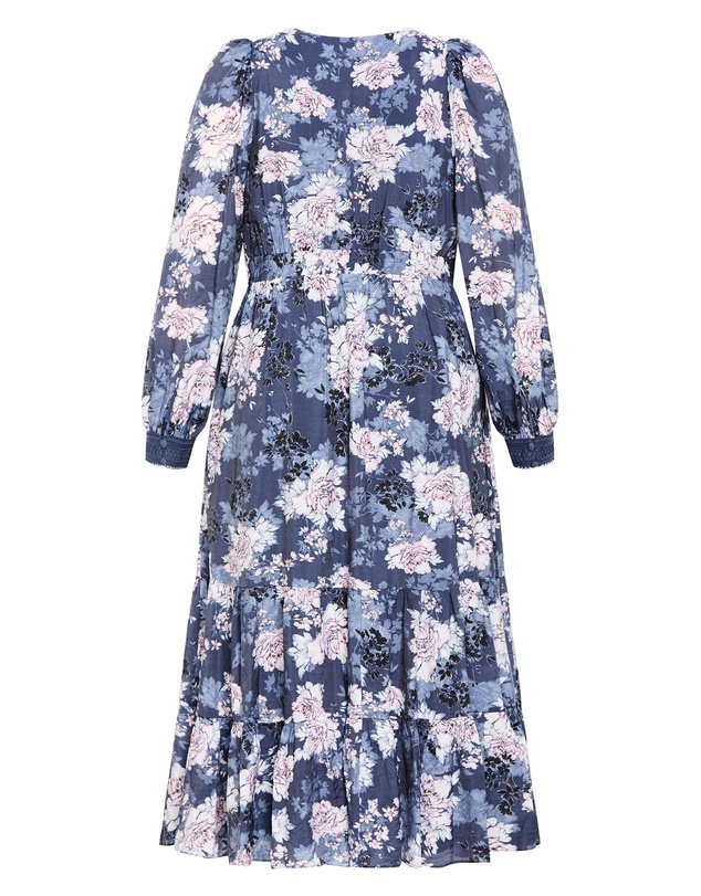 City Chic - Silver Blossom Maxi Dress