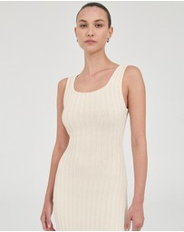 FRIEND of AUDREY - The Cotton Rib Square-Neck Dress