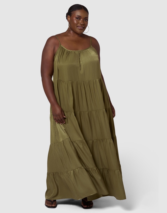 Sunday In The City - Rough Edit Satin Maxi Dress
