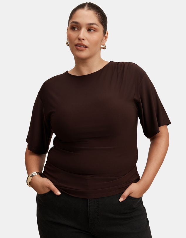 Forever New Curve - Blake Curve Asymmetrical Drape Top