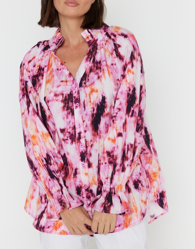ALEXANDRA - Meeka Blouse Pink Textured Print