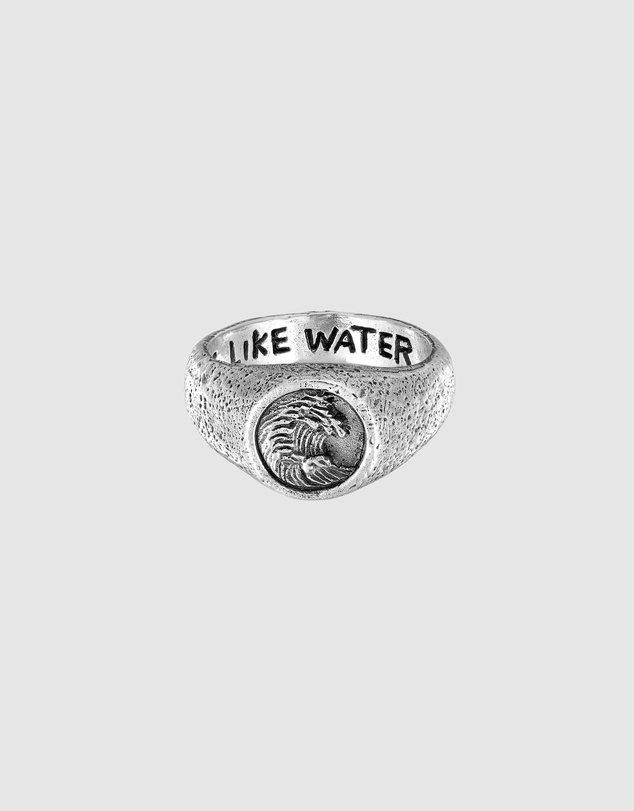 Haze & Glory - ICONIC EXCLUSIVE - Be Like Water Signet Ring in Oxidised 925 Silver