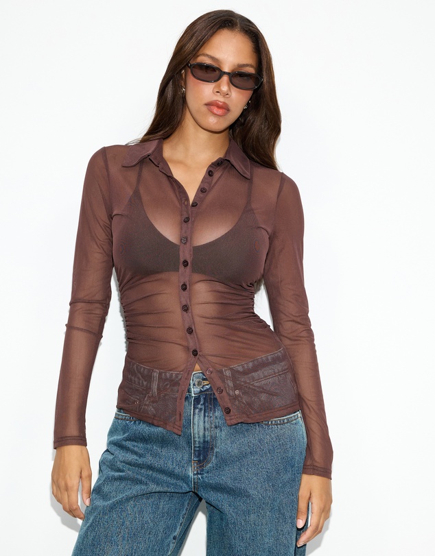 Dazie - Elara Mesh Shirt