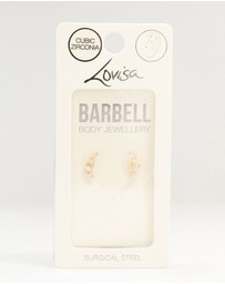 Lovisa - Gold Plated Surgical Steel Cubic Zirconia Marquise Crawler Flat Back 2-Pack