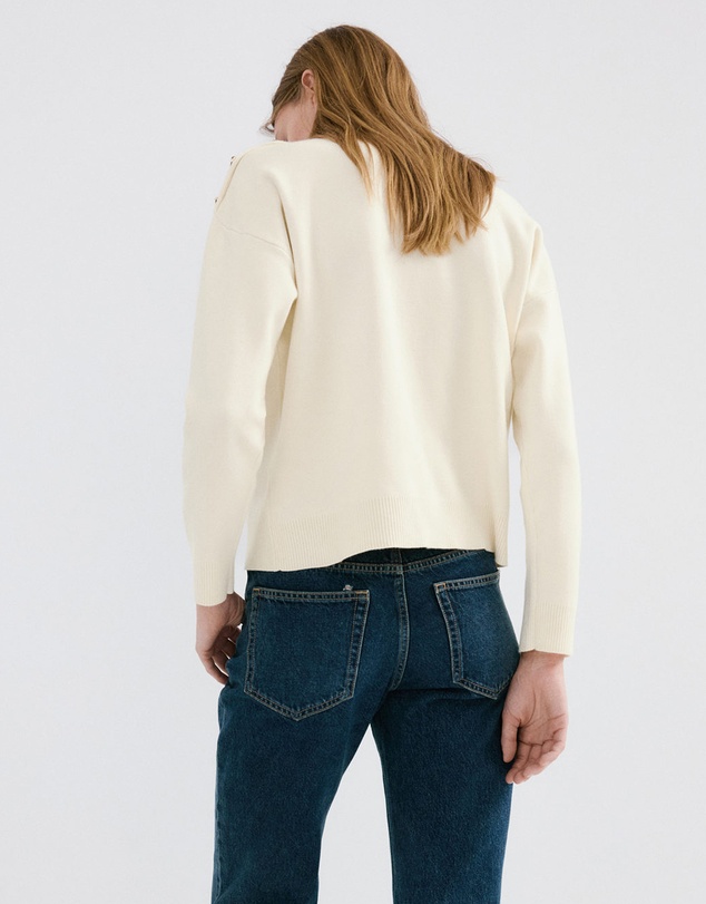 M.N.G - Perkins Neck Sweater With Metallic Detail