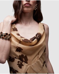 TOPSHOP - Built Up Double Layered Cowl Neck Maxi Dress